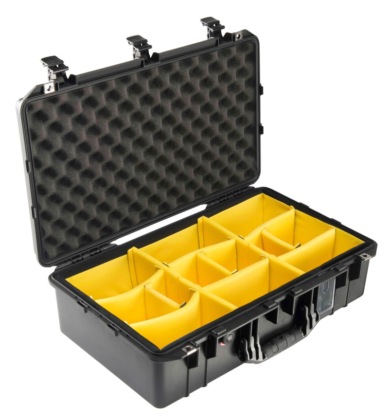 Pelican 1555 Air Case-Medium Case-Pelican-Black-Padded Divider-Production Case