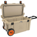 Pelican 65QW Elite Wheeled Cooler Tan open