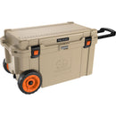 Pelican 65QW Elite Wheeled Cooler Tan closed