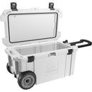 Pelican 65QW Elite Wheeled Cooler White open
