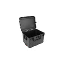 A black hard-shell protective storage case with its lid open, showing a spacious interior, photographed on a solid white background.