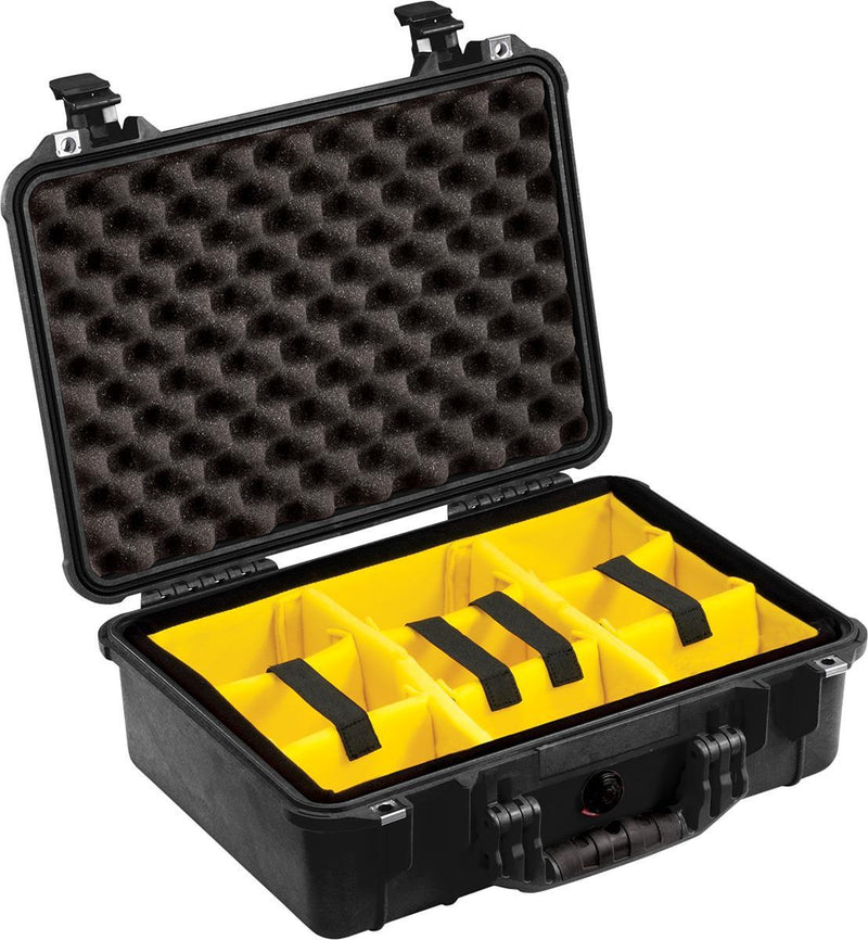 Pelican 1500 Protector Case]-Pelican-Black-Padded Divider-Production Case